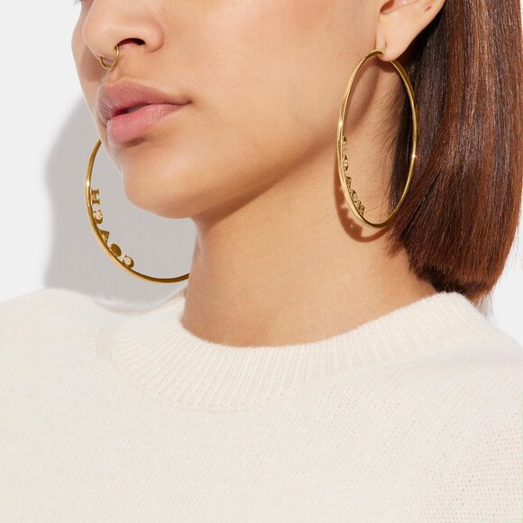 Signature Large Hoop Earrings - Picture 2 of 3